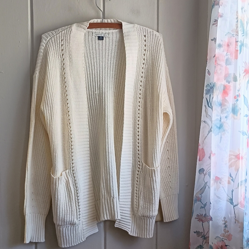 American Eagle Cream Cardigan